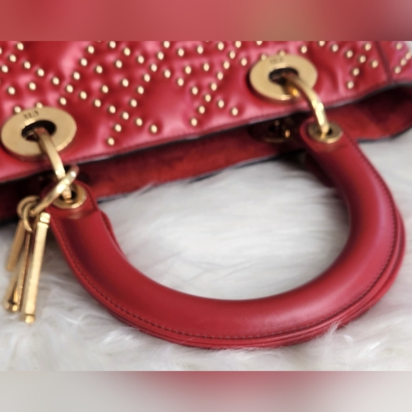 Mini Lambskin Cannage Studded Supple Lady Dior Satchel in full inclusion and COA - Picture 9 of 16
